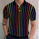 Men's 3D Rainbow Print Casual T-shirt