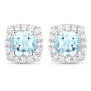 4.62 Carat Genuine Blue Topaz and White Topaz .925 Sterling Silver 3 Piece Jewelry Set (Ring, Earrings, and Pendant w/ Chain)