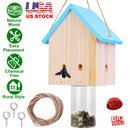 Wood Carpenter Bee Trap Outdoor Natural Pine Wood Outdoor Hanging Wooden Bee Trap For Outside Patio Deck Eave Fence