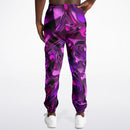 Pink and Purple Chromatic Melt Unisex Cargo Joggers (Fleece Lined)