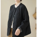 Winter Cotton Padded Coat Womens Stand Collar Lightweight Slim-Fit Padded Jacket