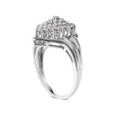 10K White Gold 1/2 Cttw Diamond Pear Shaped Cluster Ring (H-I Color, I1-I2 Clarity) - Ring Size 7