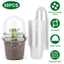 30Pcs Plant Nursery Pots PET Flower Seed Starting Pots Container with Dome with Drainage Holes