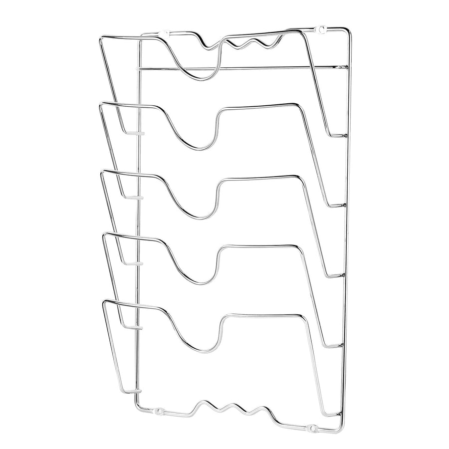Mounted Pot Lid Rack Pot Cover Organizer Holder for Cabinet Door Wall 5 Lids