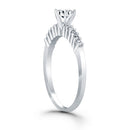 14k White Gold Shared Prong Accent Diamond Engagement Ring