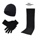 Men's Women's Knitted Wool Hat Scarf Gloves Set