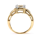 10K Yellow Gold 1/2 Cttw Diamond Composite and Halo Ring (H-I Color, SI1-SI2 Clarity) - Ring Size 7