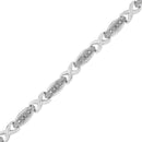 .925 Sterling Silver 1/5 Cttw Round-Cut Diamond "X" Link Bracelet - Size 7.50" (I-J Color, I2-I3 Clarity)