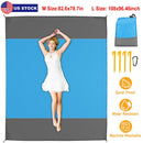 82.6x78.7in Sand Proof Picnic Blanket Water Resistant Foldable Camping Beach Mat w/ 4 Anchors 1 Carry Bag For 2-3 People