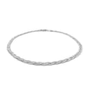 3.5mm 14k White Gold Braided Bracelet