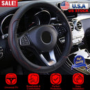 Steering Wheel Cover 14.5in-15in Diameter Universal Fiber Leather Car Steering Wheel Protector Breathable Anti-Slip Odor Free