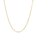14k Yellow Gold Diamond Cut Cable Link Chain 1.1mm