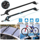 2PCS Universal 110cm/43-inch Car Roof Rack Cross Bar w/ Anti-Theft Lock Adjustable Window Frame for bike kayak cargo luggage