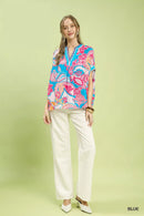 Umgee Abstract Print Oversized Top