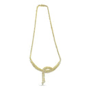 14k Yellow Gold 17.0 Cttw Diamond Double Row Lariat 18" Inch Tennis Necklace with Pear Shape Diamond Drop Tips (I-J Color, VS2-SI1 Clarity)