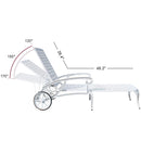 Aluminum Lounge Chair with Wheels & 3-Position Reclining Backrest