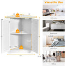 Bathroom Corner Storage Freestanding Floor Cabinet with Shutter Door
