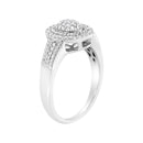 .925 Sterling Silver 1/3 Cttw Pave Set Round-Cut Diamond Braided Halo Cocktail Ring (I-J Color, I2-I3 Clarity) - Size 7