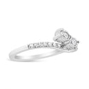 10K White Gold 1/4 Cttw Miracle Set Round Cut Diamond Two-Stone Ring (H-I Color, I2 Clarity) - Size 7
