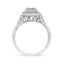 .925 Sterling Silver 1/3 Cttw Miracle Set Round-Cut Diamond Cocktail Ring (H-I Color, I1-I2 Clarity) - Size 7