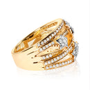 18K Yellow Gold Plated .925 Sterling Silver 3/4 Cttw Diamond Star and Galaxy Ring Band