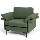 Modern Fabric Accent Armchair with Original Distributed Spring and Armrest Cushions