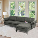 Extra Large Modular L-shaped Sectional Sofa with Reversible Chaise for 4-5 People