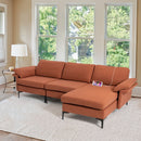 Extra Large Modular L-shaped Sectional Sofa with Reversible Chaise for 4-5 People