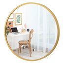 16-inch Round Wall Mirror with Aluminum Alloy Frame