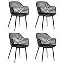 Set of 4 Heavy Duty Modern Dining Chair with Airy Hollow Backrest