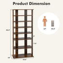 7-Tier Dual Shoe Rack Free Standing Shelves Storage Shelves Concise-Black