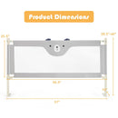57 Inches Bed Rail for Toddlers with Double Lock-Gray