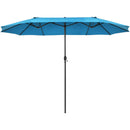 15 Feet Patio Double-Sided Umbrella with Hand-Crank System