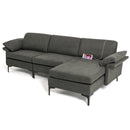 Extra Large Modular L-shaped Sectional Sofa with Reversible Chaise for 4-5 People