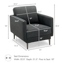 Modern Upholstered Accent Chair with Removable Backrest Cushion