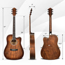 41 Inch Full Size Cutaway Acoustic Guitar Set for Beginner