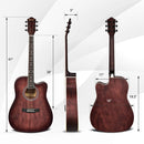 41 Inch Full Size Cutaway Acoustic Guitar Set for Beginner