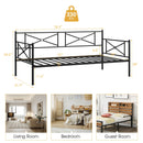 Metal Daybed Twin Bed Frame Stable Steel Slats Sofa Bed