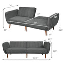 Convertible Futon Sofa Bed Adjustable Couch Sleeper with Wood Legs