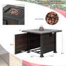 32 Inch Square Propane Fire Pit Table with Lava Rocks Cover