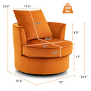 Modern 360¬∞ Swivel Barrel Chair with No Assembly Needed-Orange