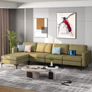Modular L-shaped Sectional Sofa with Reversible Ottoman and 2 USB Ports