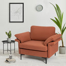 Modern Fabric Accent Armchair with Original Distributed Spring and Armrest Cushions