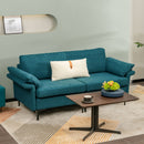 Modern Fabric Loveseat Sofa for with Metal Legs and Armrest Pillows