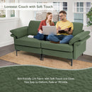 Modern Fabric Loveseat Sofa for with Metal Legs and Armrest Pillows