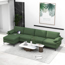 Extra Large L-shaped Sectional Sofa with Reversible Chaise and 2 USB Ports for 4-5 People