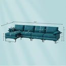 Extra Large L-shaped Sectional Sofa with Reversible Chaise and 2 USB Ports for 4-5 People