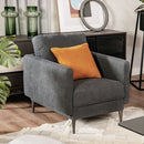 Modern Upholstered Accent Chair with Removable Backrest Cushion