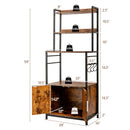 4-Tier Industrial Kitchen Bakers Rack Microwave Oven Stand-Brown