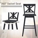 Set of 2 360-Degree Swivel Bar Stools for Home Restaurant